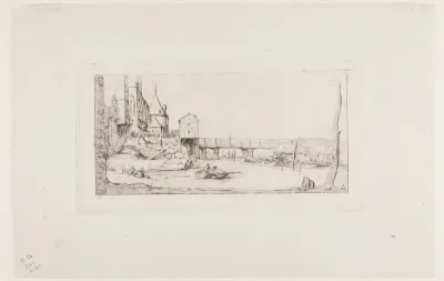 The Footbridge Temporarily Replacing the Pont-au-Change, Paris, After the Fire of 1621