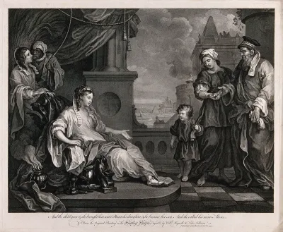 The foundling Moses is brought to Pharoah's daughter