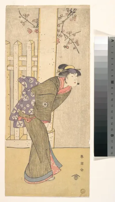 The Fourth Iwai Hanshiro as a Woman Standing under a Torii