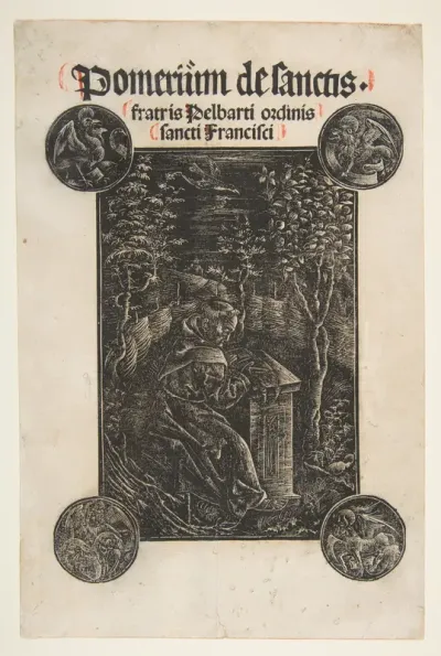 The Franciscan, Pelbart of Temesvar, Studying in a Garden