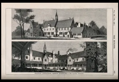 The front and back views of the Training institution, Bishop's Stortford, Hertfordshire