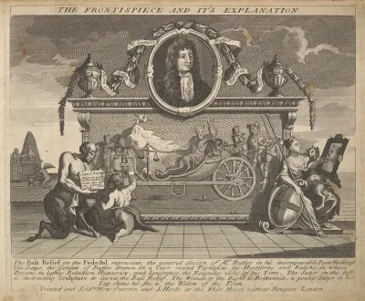 The Frontispiece and Its Explanation (Plate 1: Illustrations to Samuel Butler's Hudibras)