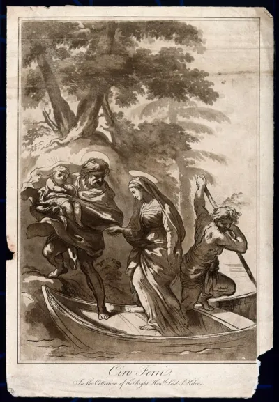 The fugitive holy family board a barge