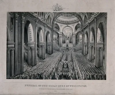 The funeral ceremonies for the Duke of Wellington inside St