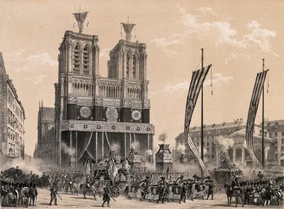 The funeral cortège of the Duke of Orleans in Paris in 1842