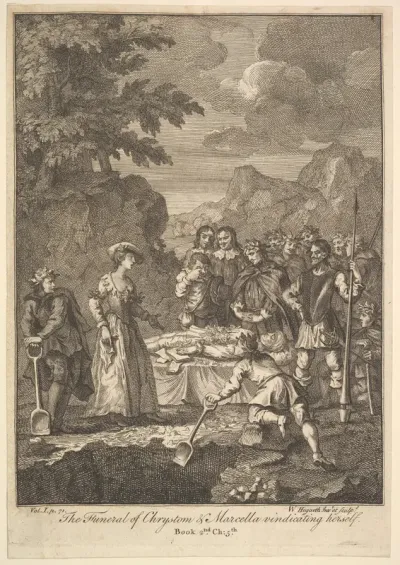 The Funeral of Chrystom and Marcella Vindicating Herself (Six Illustrations for Don Quixote)