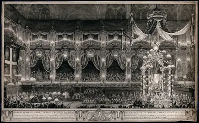 The funeral procession of Philip V in Nôtre Dame in Paris in 1746