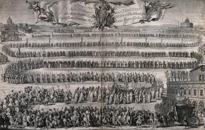 The funeral procession of Princess Maria Clementina in 1735