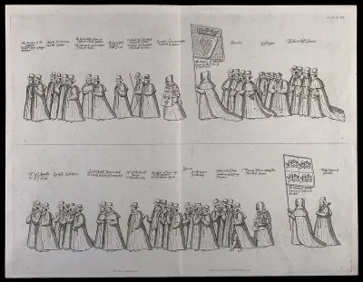 The funeral procession of Queen Elizabeth I, including the agents for Venice and the estates and the Lord Mayor of London