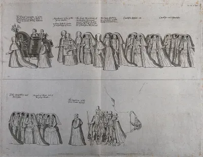 The funeral procession of Queen Elizabeth I, including the Earl of Worcester and Sir Walter Raleigh