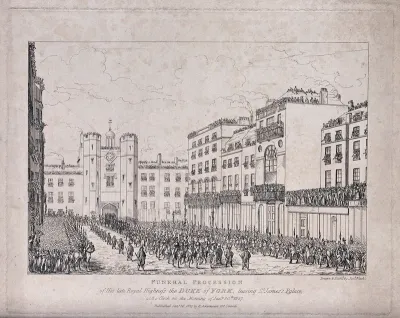 The funeral procession of the Duke of York, 1827