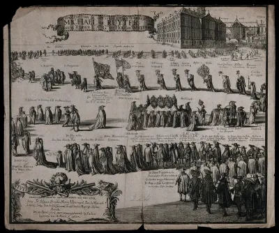 The funeral procession of the Dutch naval commander de Ruyter in 1677