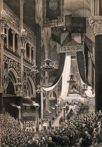 The funeral service for the Duke of Orleans in Paris in 1842