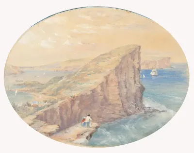 The Gap, South Head, Sydney, 1850 watercolour painting