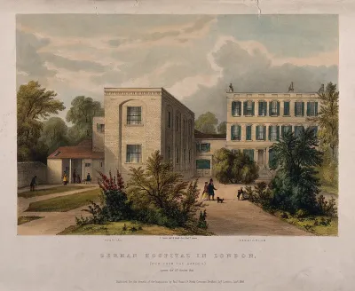 The German Hospital, Dalston, London: seen from the garden