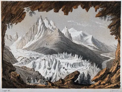 The Glacier des Bains [or Bois?], Mont Blanc, from the Montanvert to Chamonix