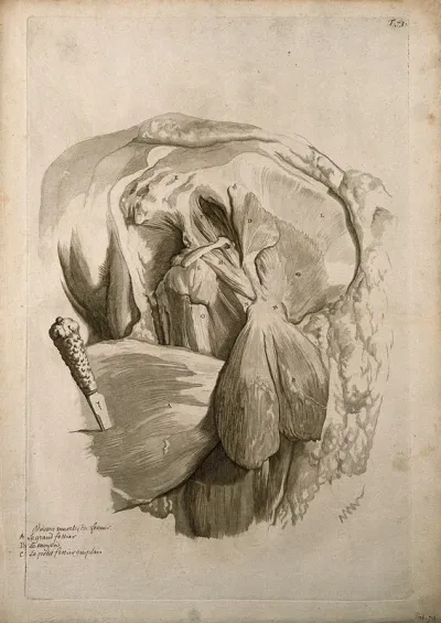 The gluteus muscles of the left side of the body