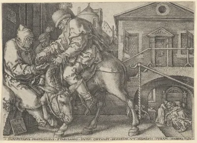 The Good Samaritan Paying the Innkeeper for the Care of the Wounded Man, from "The Parable of the Good Samaritan"