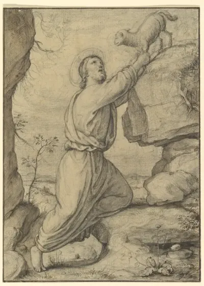 The Good Shepherd (recto); Cloud Studies (verso)