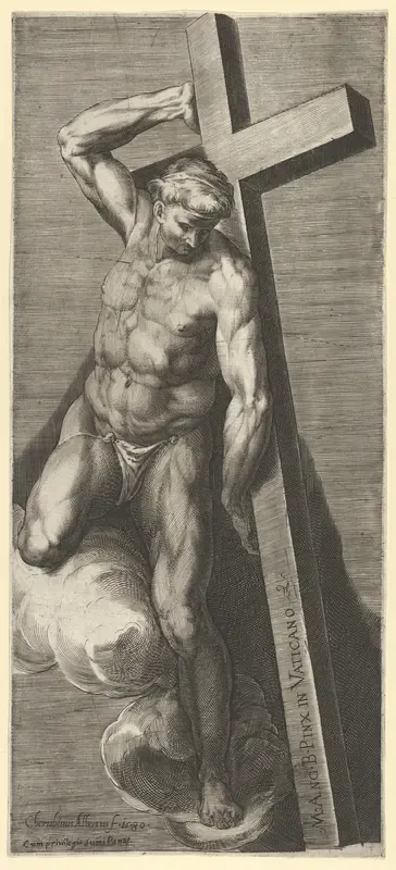 The Good Thief, after Michelangelo's "The Last Judgment" fresco in the Sistine Chapel