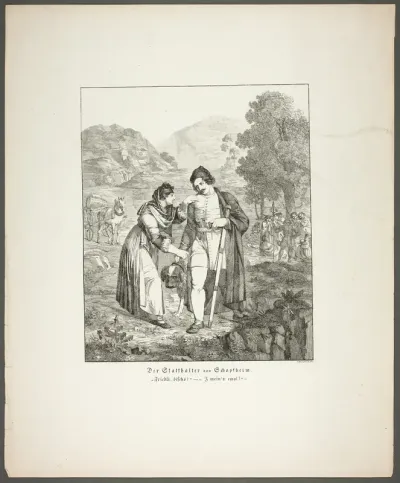 The Governor of Schopfheim (Der Statthalter von Schopfheim), plate seven from the series Poems in the Dialect of the Upper Rhine Region (Zehn Blätter Zu Hebels Alemannischen Gedichten)