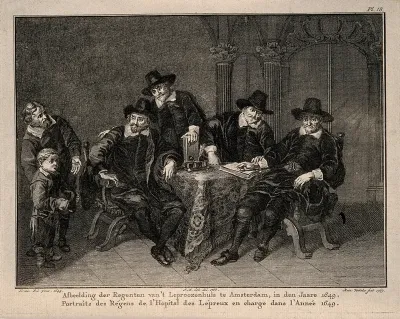 The governors of the Leper Asylum at Amsterdam admitting a boy