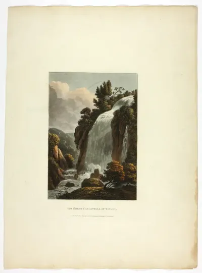 The Great Cascatella at Tivoli, plate thirteen from the Ruins of Rome