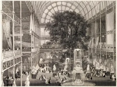 The Great Exhibition in the Crystal Palace, Hyde Park, London: the transept looking north