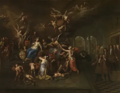 The Guild of the Crossbow Venerates the Portrait of Headman Jan Karel de Cordes