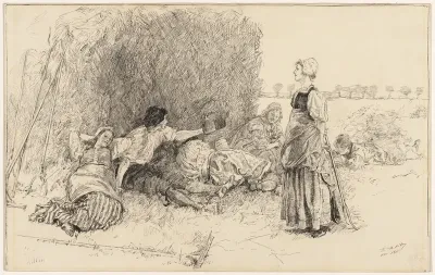 The Harvesters, illustration to "The Leather Bottèl"
