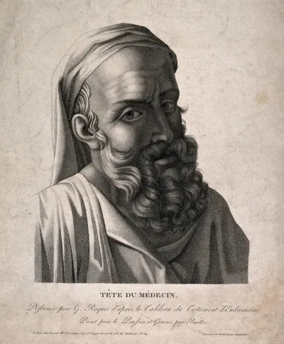 The head of a man attending at the death of Eudamidas