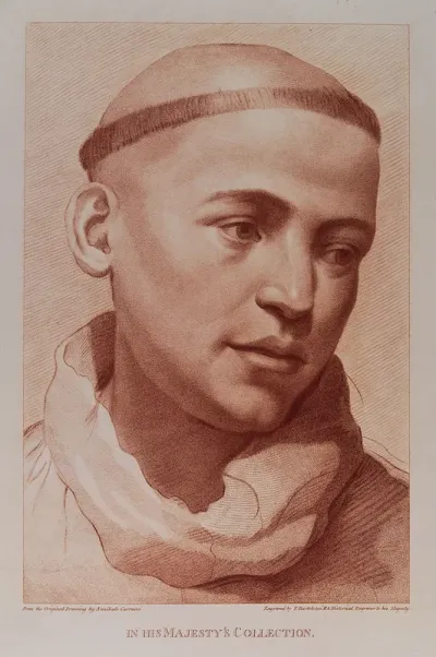 The head of a young Franciscan monk