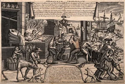 The heads of women are reforged in a workshop by the sea; suggesting a cure for the 'madness' of women