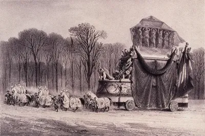 The hearse carrying the remains of Napoleon Bonaparte