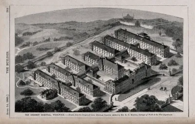 The Herbert Military Hospital, Woolwich: the silhouette of the Crystal Palace visible on the horizon