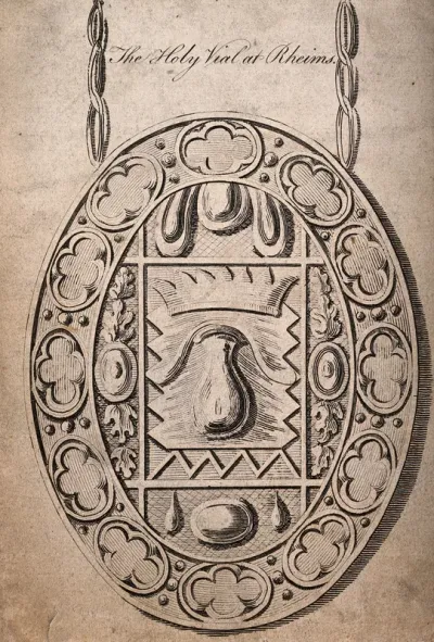The Holy Ampulla (Sainte Ampoule) at Reims, used for anointing the kings of France before the French Revolution