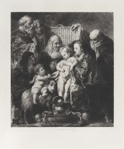 The Holy Family, after Jacob Jordaens, from "Etchings of Pictures in the Metropolitan Museum New York"