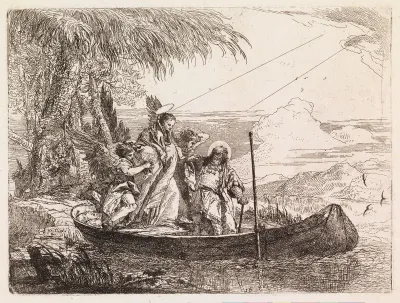 The Holy Family Entering the Boat with the Help of the Angels (The Flight into Egypt XVI)