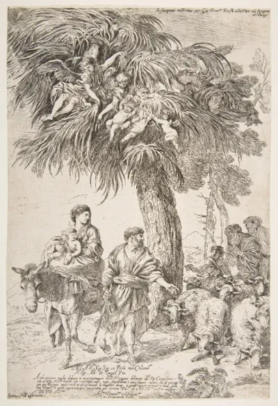 The Holy Family on their flight into Egypt