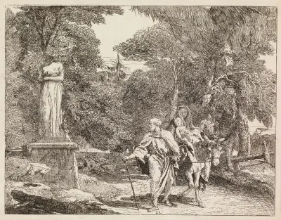 The Holy Family Passing by a Statue (The Flight into Egypt XXII)