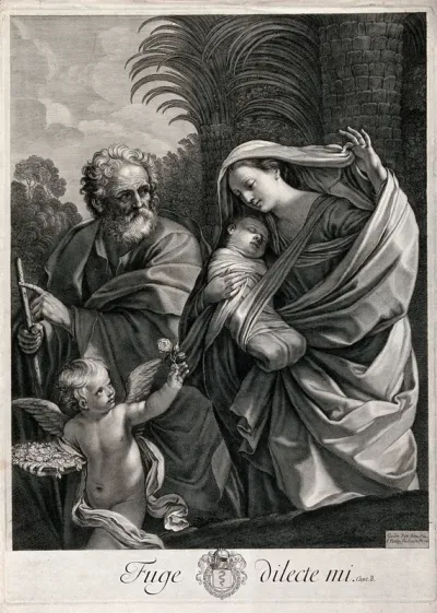 The holy family prepare to flee for Egypt