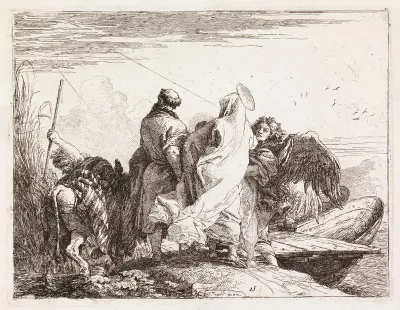 The Holy Family Stepping off the Bank (The Flight into Egypt XV)