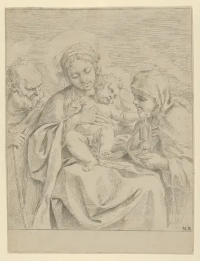 The Holy Family with Saint Clare (counterproof)