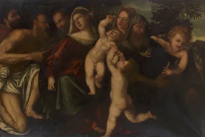 The Holy Family with Saints Jerome and Francis(?)