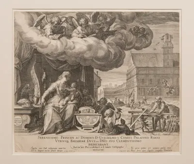 The Holy Family with the Church of Saint Michael in Munich under Construction