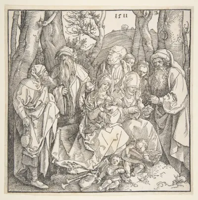 The Holy Kinship with Lute Playing Angels