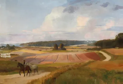 The horses are driven home. Near Fredensborg.