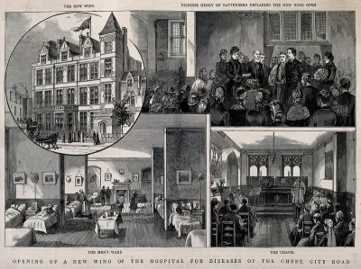 The Hospital for diseases of the chest, City Road: a montage of four views