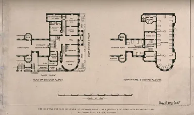 The Hospital for Sick Children, Great Ormond Street, London: plans of the ground and first floors of the Jubilee wing