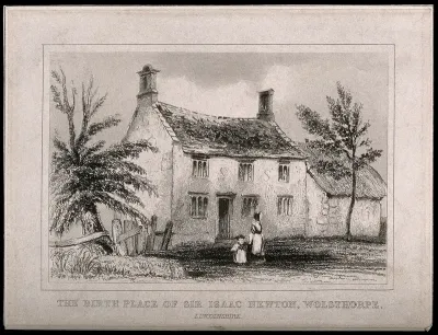 The house in Woolsthorpe, Lincolnshire, where Sir Isaac Newton was born